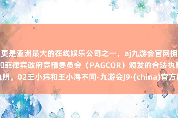 更是亚洲最大的在线娱乐公司之一，aj九游会官网拥有欧洲马耳他（MGA）和菲律宾政府竞猜委员会（PAGCOR）颁发的合法执照。02王小玮和王小海不同-九游会J9·(china)官方网站-真人游戏第一品牌