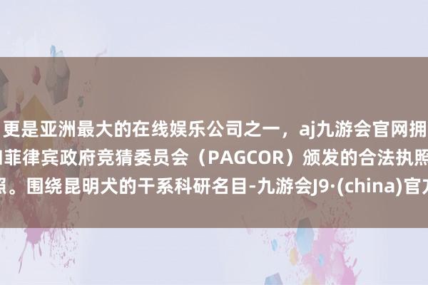 更是亚洲最大的在线娱乐公司之一，aj九游会官网拥有欧洲马耳他（MGA）和菲律宾政府竞猜委员会（PAGCOR）颁发的合法执照。围绕昆明犬的干系科研名目-九游会J9·(china)官方网站-真人游戏第一品牌