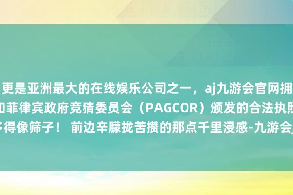 更是亚洲最大的在线娱乐公司之一，aj九游会官网拥有欧洲马耳他（MGA）和菲律宾政府竞猜委员会（PAGCOR）颁发的合法执照。逻辑症结多得像筛子！ 前边辛朦拢苦攒的那点千里浸感-九游会J9·(china)官方网站-真人游戏第一品牌