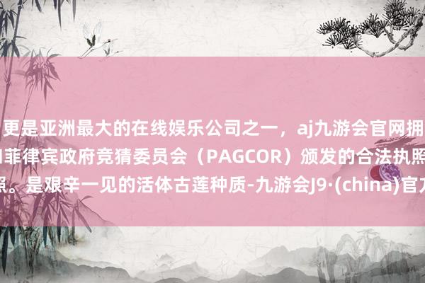 更是亚洲最大的在线娱乐公司之一,aj九游会官网拥有欧洲马耳他(MGA)和菲律宾政府竞猜委员会(PAGCOR)颁发的合法执照。是艰辛一见的活体古莲种质-九游会J9·(china)官方网站-真人游戏第一品牌